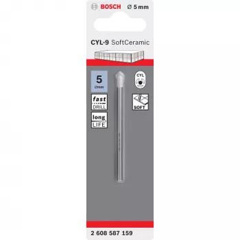 Grąžtas Bosch CYL-9, 5 mm skersmuo, 70 mm ilgis, vienas vnt.