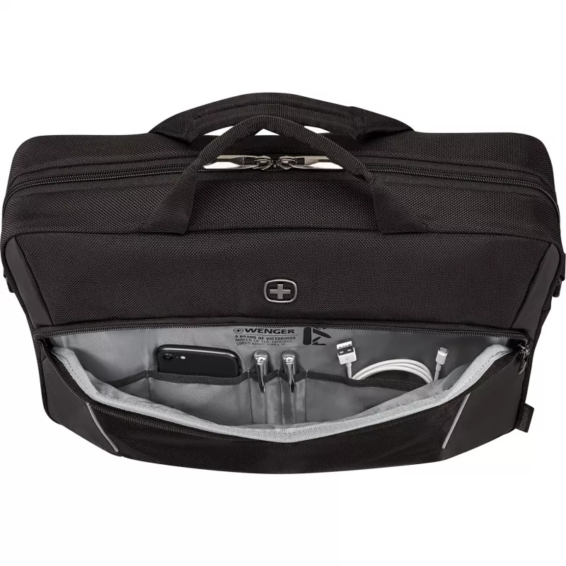 Nešiojamojo kompiuterio portfelis Wenger XE Compact Brief 16 su planšetės kišene, juodas