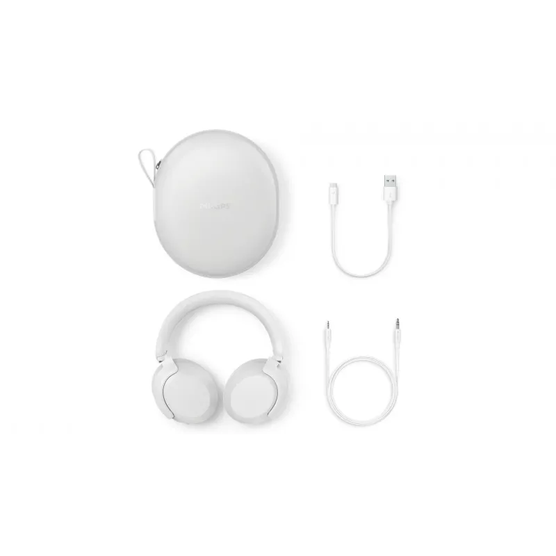 Philips TAH8000EWT/00 ausinės / laisvų rankų įranga Belaidis Galvos lankelis Skambučiai / Muzika USB Type-C Bluetooth Balta