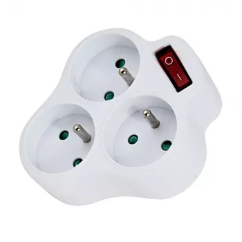 Maitinimo skirstytuvas ESPERANZA ELK304W — 3 lizdų jungiklinis patalpų elektros skirstytuvas, baltas, E tipo, 16 A, 220–240 V, 3680 W
