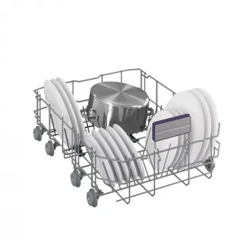 BEKO Laisvai pastatoma indaplovė BDFS26120WQ, energijos klasė E, plotis 45 cm, 6 programos, inverterinis variklis, trečiasis stalčius, balta