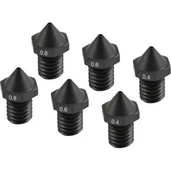 Grūdinti 3D spausdintuvo purkštukai Flashforge C3P rinkinys 0,4 mm / 0,6 mm / 0,8 mm