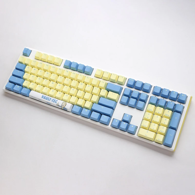 Ducky x Fallout Vault-Tec riboto leidimo One 3 žaidimų klaviatūra + pelės kilimėlis - MX-Mėlyna (US)