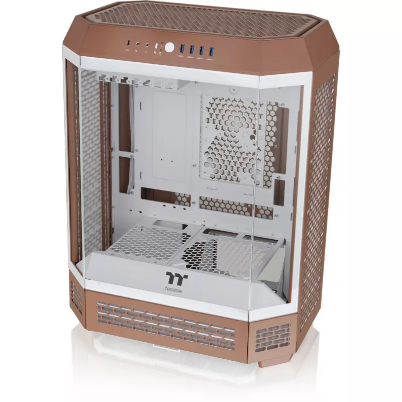 PC korpusas Thermaltake The Tower 600 Midi Tower Mocha — ATX/Micro-ATX/Mini-ITX, grūdintas stiklas, 1x3,5 colio + 2x2,5 colio, 4x USB 3.2