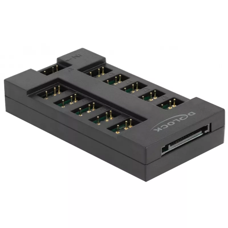 Delock - RGB LED šviesos koncentratorius - 10 prievadų - juodas (64128)