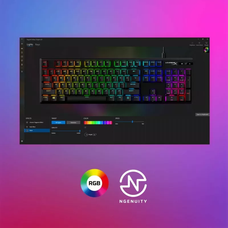HyperX Alloy Origins PBT HX Red - mechaninė žaidimų klaviatūra