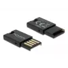 DeLOCK USB 2.0 kortelių skaitytuvas juodas Micro SD MicroSDHC MicroSDXC 480 Mbit/s