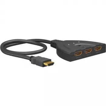Goobay | HDMI jungiklis 3 į 1 (4K @ 30 Hz) | 58487 | Juoda | HDMI lizdas | 3 HDMI lizdai | 0,58 m
