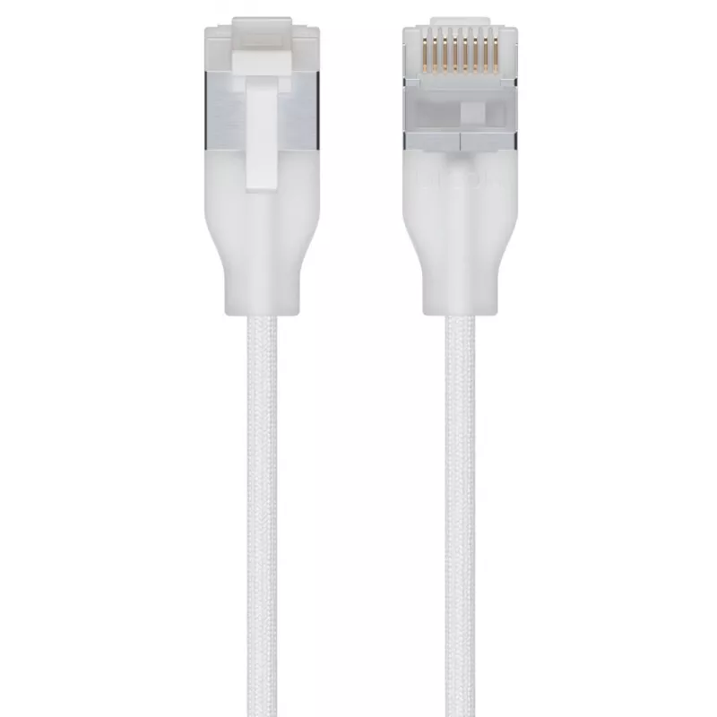 Tinklo kabelis UBIQUITI UACC-CABLE-PATCH-EL-C6A-1M-W — Cat6a, 1 m, RJ-45, permatoma balta