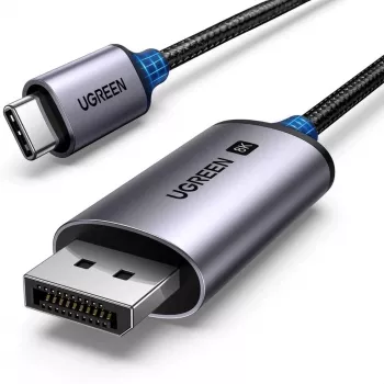 USB-C į DisplayPort laidas UGREEN 1 m — USB-C (kištukas) į DisplayPort (kištukas), tiesios jungtys, juodas