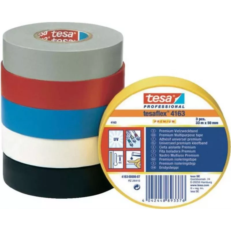 Izoliacinė juosta Tesa 4163-06-07, juoda, 50 mm x 33 m