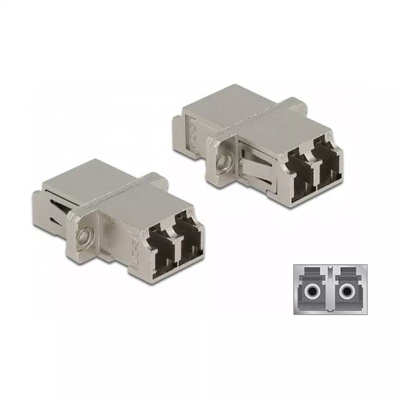 Optical Fiber Coupler DeLOCK LC Duplex female to LC Duplex female Single-mode metal