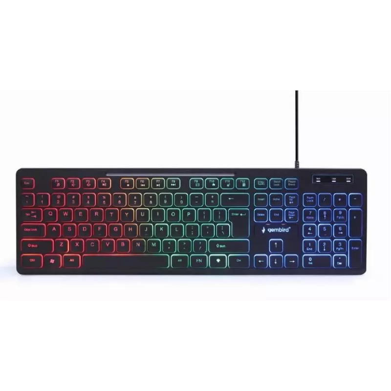 Laidinė pilno dydžio klaviatūra su pele Gembird KBS-UML-01 — USB, QWERTY US, 104 klavišai, juoda