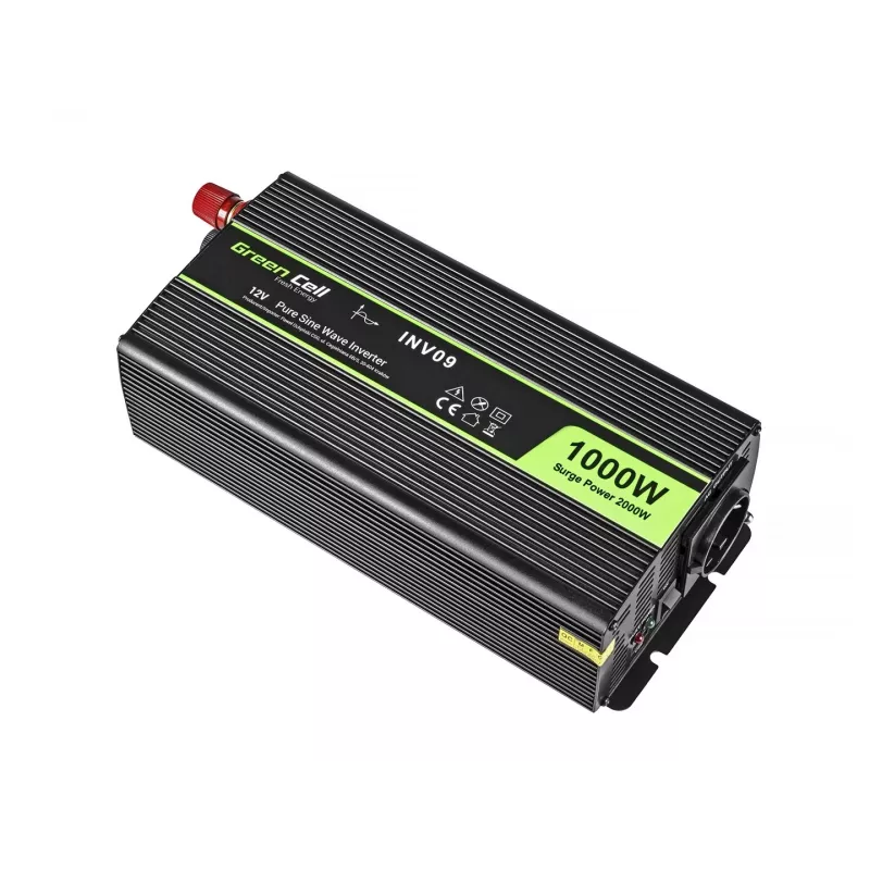 Green Cell INV09 maitinimo adapteris automobiliui 1000 W juodas