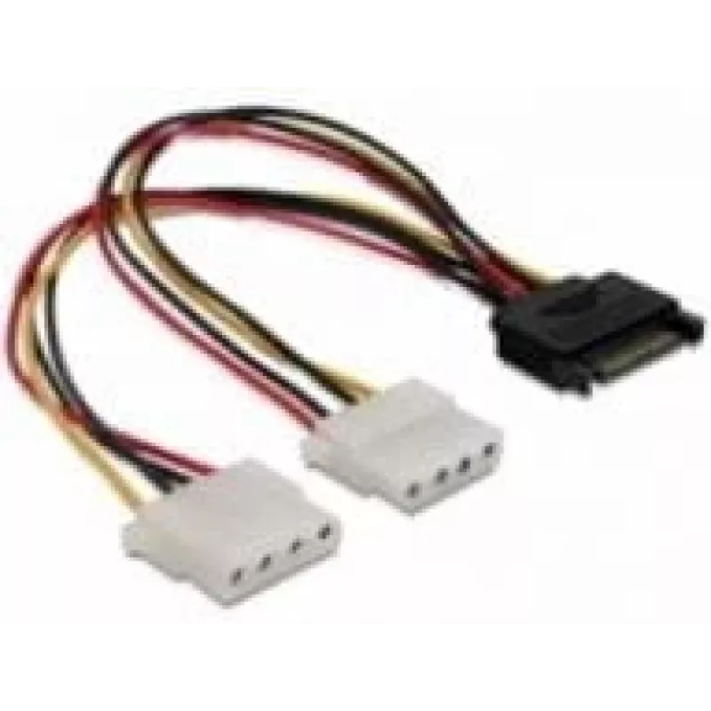 SATA 15 kontaktų į 2x 4 kontaktų Molex lizdus 20 cm DeLOCK 65159