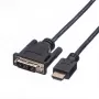 ROLINE Adapter kabelis HDMI to DVI-D (Single Link) - 1,5m - Juoda (11.04.5516)
