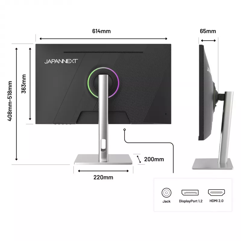 JAPANNEXT JN-I270FHD200F-HSP kompiuterio monitorius 68,6 cm (27 colių) 1920 x 1080 pikselių Full HD LED Sidabrinis