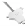 MULTI-HEAD laidas 2,5 metrų 4K USB-C HDMI Minidp