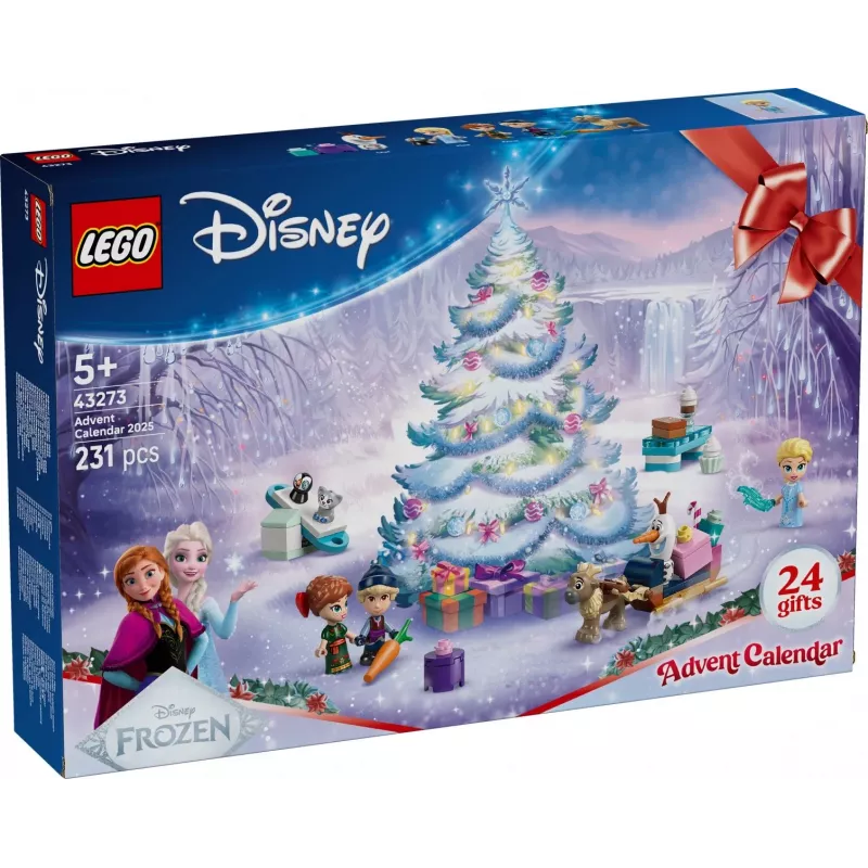 Konstruktorius LEGO Disney Frozen Advento kalendorius 2025 rinkinys 43273 — 231 detalė, 4 minifigūrėlės, amžius 5+