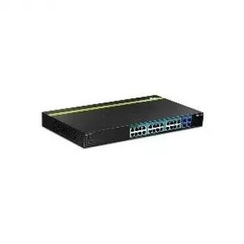 TRENDnet TPE TPE-2840WS 28 prievadų Gigabit Web Smart PoE+ komutatorius - Komutatorius - Valdomas - 4 x 10/100/1000 (PoE+) + 20 x 10/100/1000 (PoE) + 4 x SFP - Stalinis, montuojamas į stovą - PoE+