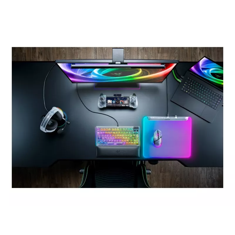 Žaidimų pelės kilimėlis Razer Firefly V2 Pro White — RGB apšviestas, maitinamas USB, neslystanti bazė