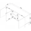 Komoda cama meble ISLA 1505x400x750 mm, matinė smėlio spalva, medžio drožlių plokštė