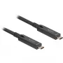 Aktyvus optinis USB-C 8K vaizdo + duomenų + PD kabelis (juodas, 15 metrų, PD 60 W)