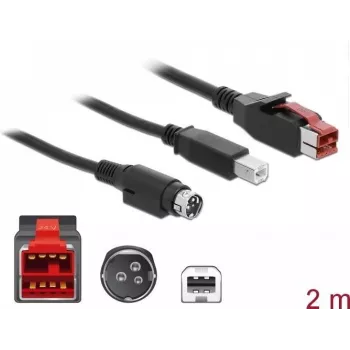 USB laidas DeLOCK 85488 USB 2.0 2m USB B juodas