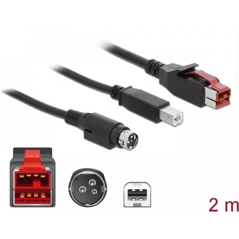 USB laidas DeLOCK 85488 USB 2.0 2m USB B juodas