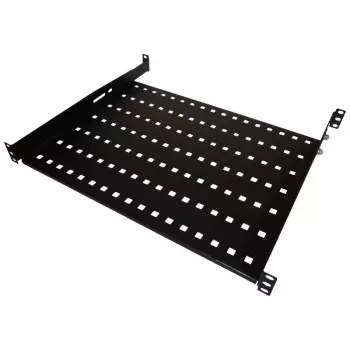 Alantec SA-P-19-1U-650-4-C-02 19 colių 1U fiksuota stovo lentyna, 650 mm gylio, tvirtinama keturiuose taškuose, juoda