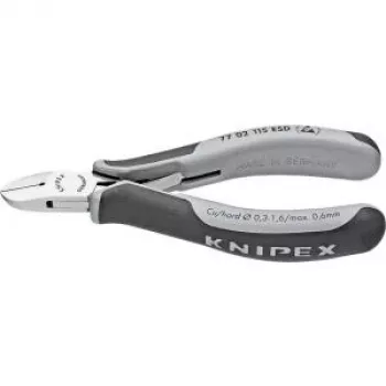 Knipex elektronikos šoninis pjoviklis l.115mm forma 0 nuožulna taip, mažas veidrodinis polirav.