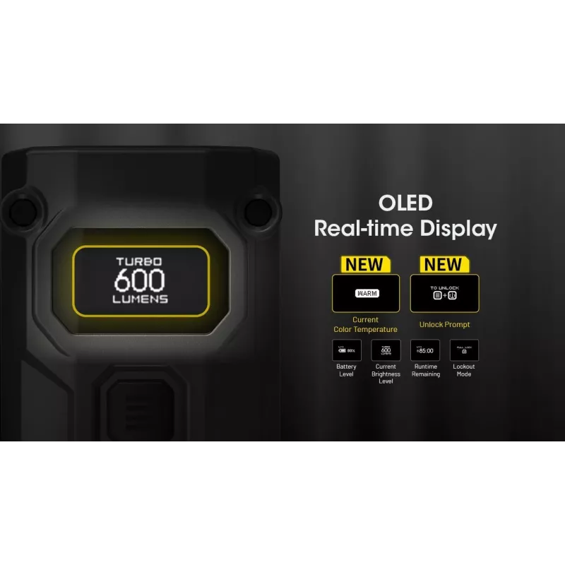 Raktų pakabuko žibintuvėlis Nitecore TINI3, juodas, 600 lm, USB įkraunamas