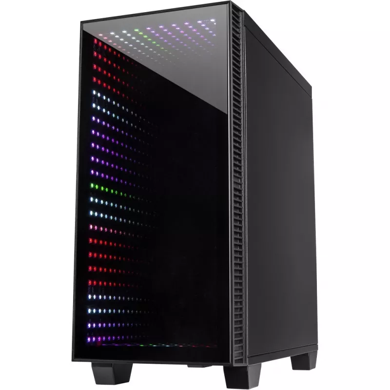 Korpusas INTER-TECH X-608 INFINITY MICRO, microATX, RGB, priekinis ir šoninis grūdintas stiklas, be PSU