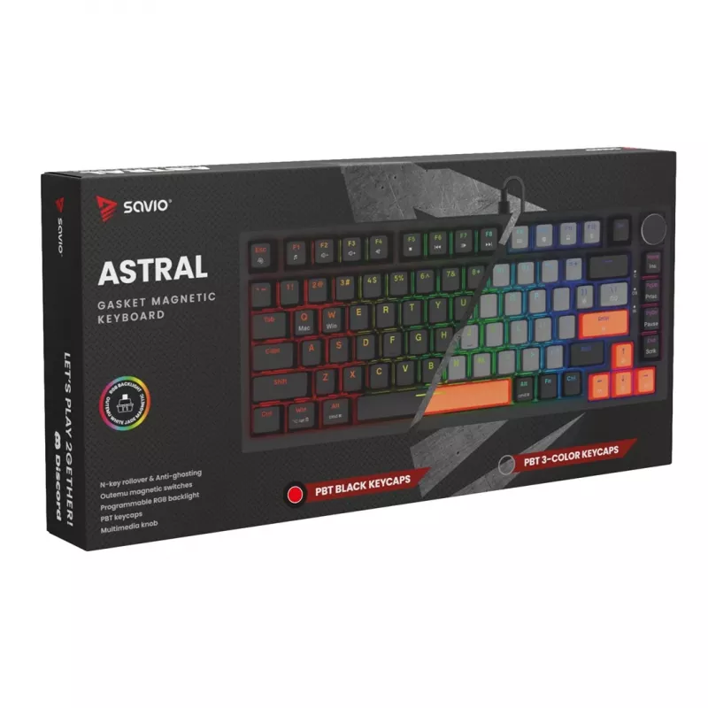 Savio ASTRAL BLACK JADE klaviatūra žaidimams USB QWERTY US International