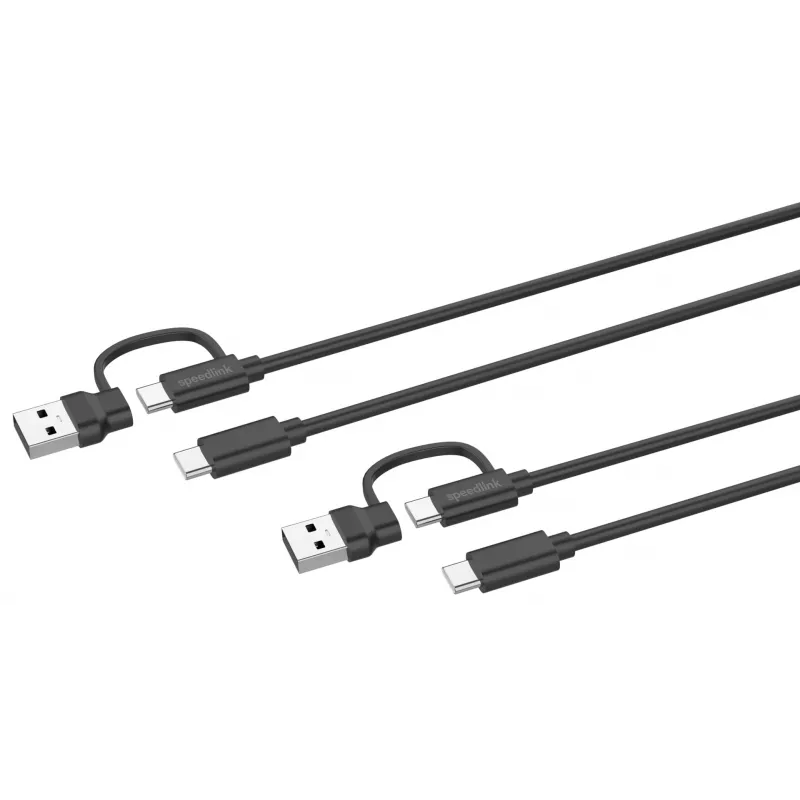 USB 3.2 Gen 1 (3.1 Gen 1) laidas Speedlink SL-460101-BK, 3 m, USB A/USB C į USB C, juodas