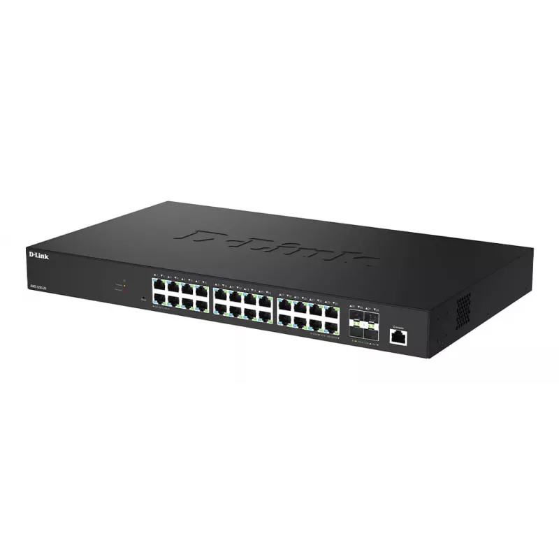 D-Link 28 prievadų 2.5G kelių gigabitų išmanusis valdomas komutatorius su 4 x 10G SFP+ prievadais