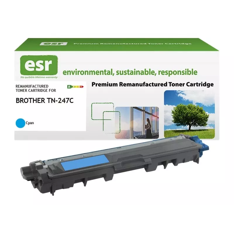 ESR Toner kasetė, suderinama su Brother TN-247C, žydra, perdirbta, 2300 puslapių