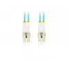 Šviesolaidinis komutacinis kabelis MM LC/UPC-LC/UPC DUPLEX 3,0 mm OM3 50/125 LSZH 2 m Aqua