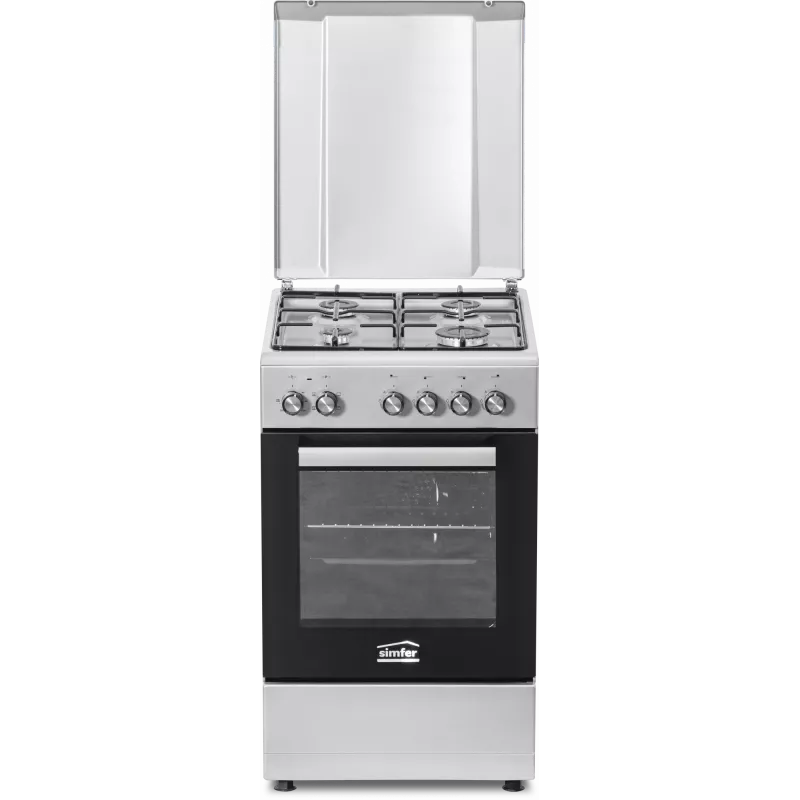 Dujinė kaitlentė ir elektrinė orkaitė SIMFER 5405SERGG, nerūdijantis plienas, 4 zonos, 50 cm