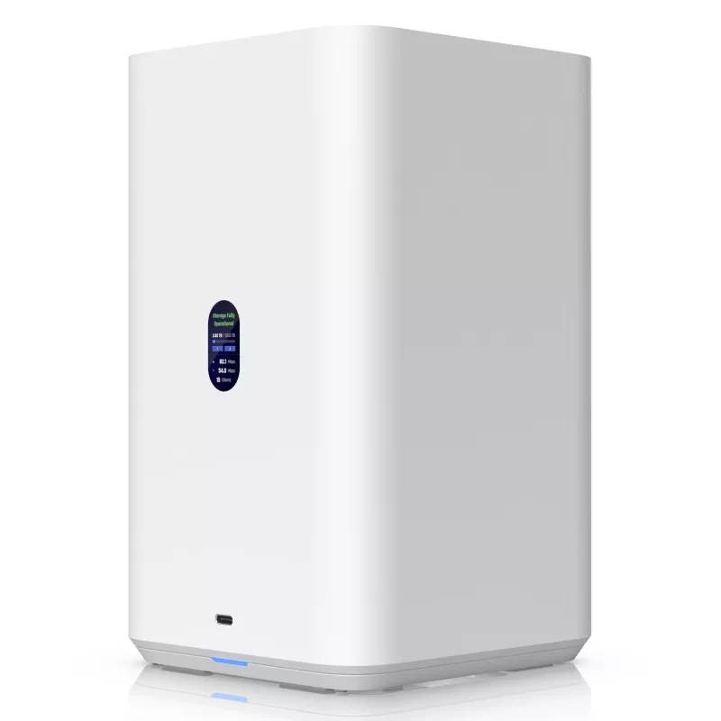 Ubiquiti UNAS-2-W Unifi Nas 2X 3.5 HDD lizdai, 2.5GBE, USB-C, POE++ adapteris