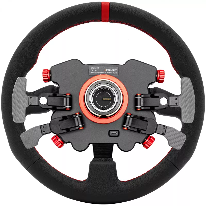 Simagic vairo stebulės rankenėlė GT1 Pro (GTPRO-R K Leather) – odinis apvalkalas, suderinama su GT1 serija
