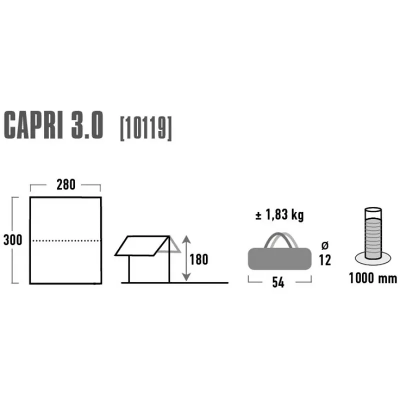 saulės burė Capri 3.0, UV80 (aliuminis/pilka)