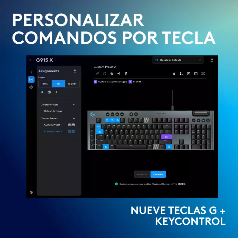 Laidinė mechaninė žaidimų klaviatūra Logitech G915 X Juoda su RGB apšvietimu