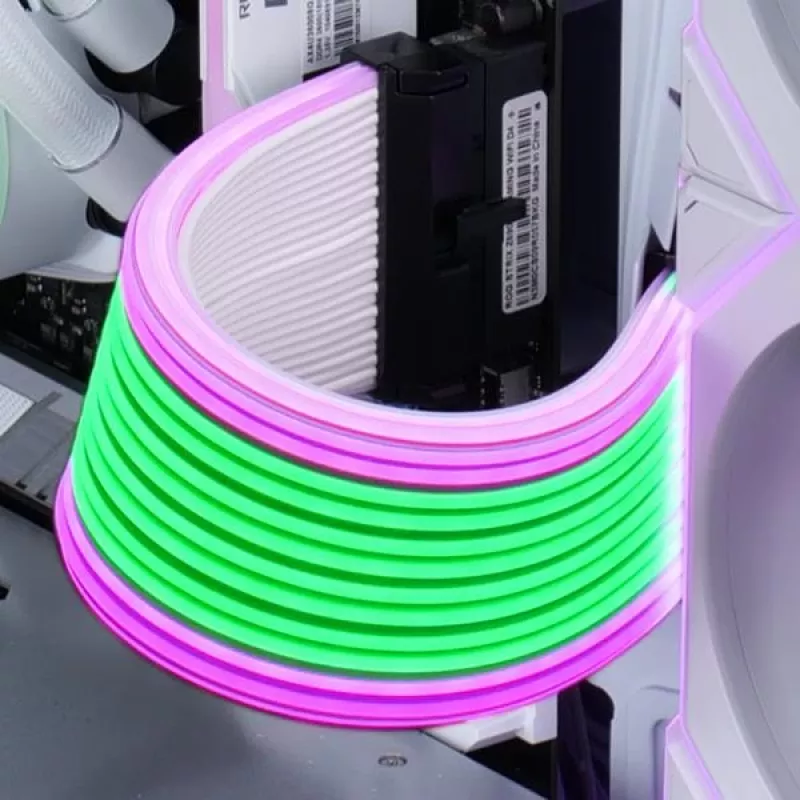 PCIe RGB laidas Lian Li Strimer Wireless, 2x 8‑kontaktų jungtys, 0,34 m, juoda/permatoma, silikonas/TPE