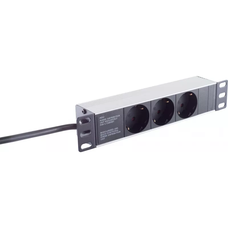 Maitinimo juosta ShiverPeaks BASIC-S 10 colių 3 lizdai 1U juoda