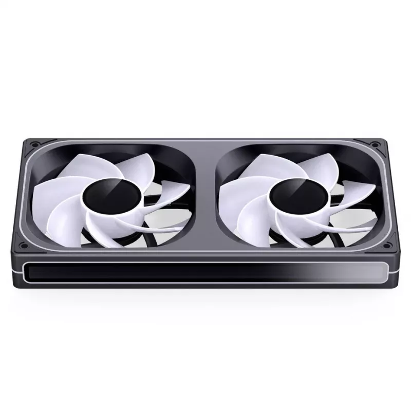 Jonsbo ZB-240BR 120 mm atvirkštinės mentės ARGB PWM 2 vnt. korpuso ventiliatoriai – juodi