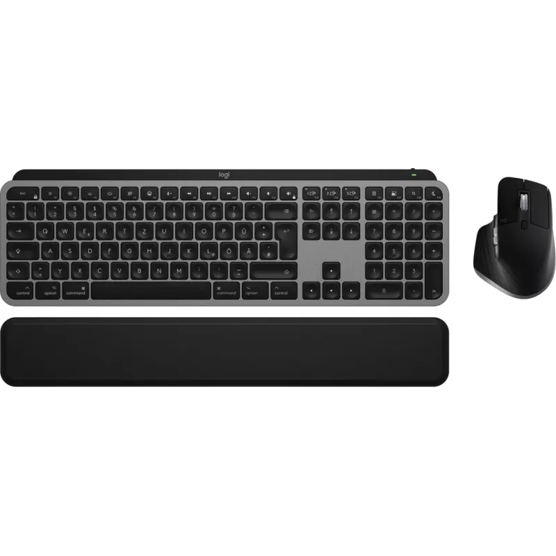 Logitech MX Keys S Combo for Mac, belaidis, DE išdėstymo klaviatūros ir pelės rinkinys, optimizuotas macOS mygtukams ir funkcijoms