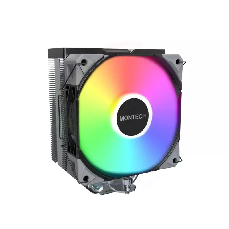 Oro aušintuvas Montech NX400 ARGB, 120 mm ventiliatorius, FDB, 800–1950 RPM, TDP 270 W, juoda