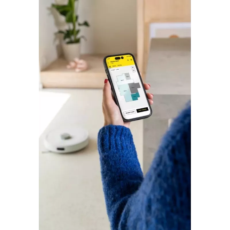 KARCHER RVC 3 Comfort baltas grindų valymo robotas su bazine stotimi
