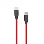 Silikono kabelis USB Type C – Lightning, 1 m (raudonas)